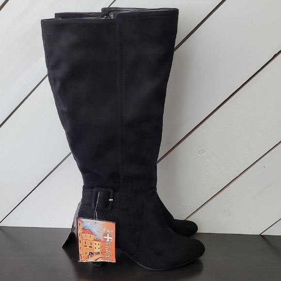 NEW Bella Vita womens 9 Troy Ii Plus Dress Wide Calf Knee High Boot, Black Suede - Picture 1 of 9